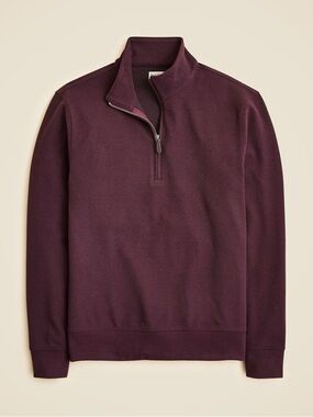 J. CREW Seaboard soft-knit quarter-zip pullover in Berry Size L NWT $110 CO174